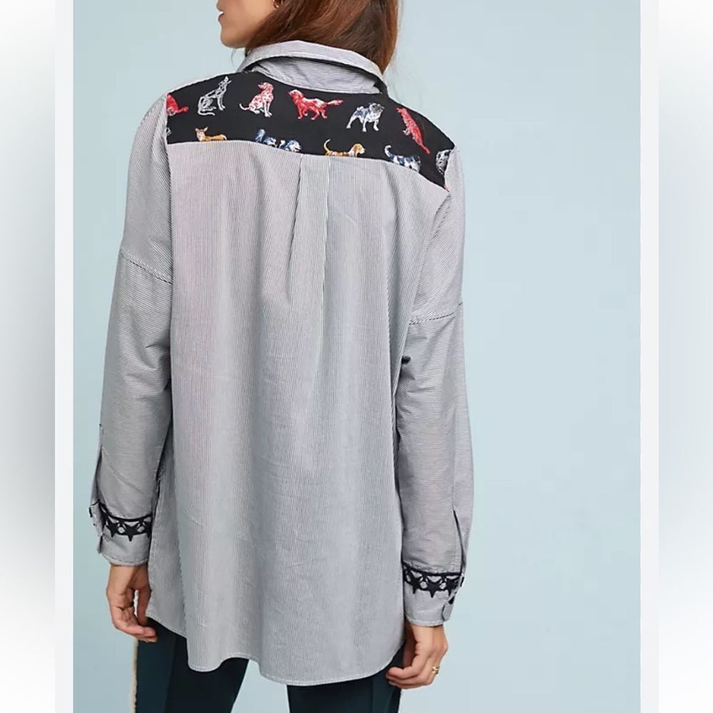 VILAGALLO Miller Striped Button‎ Down Blouse